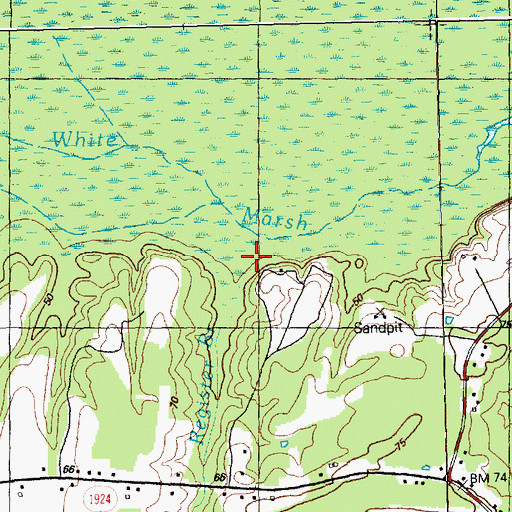 Topographic Map of Register Branch, NC