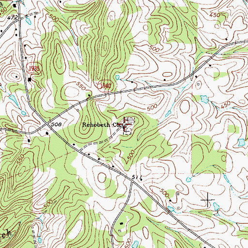 Topographic Map of Rehobeth Church, NC
