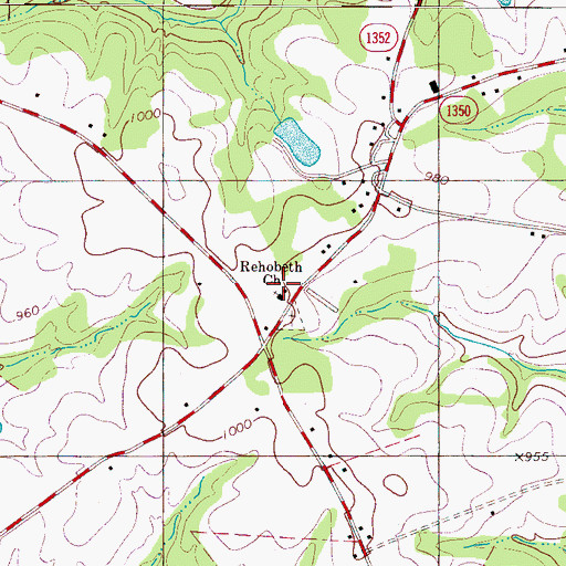 Topographic Map of Rehobeth Church, NC