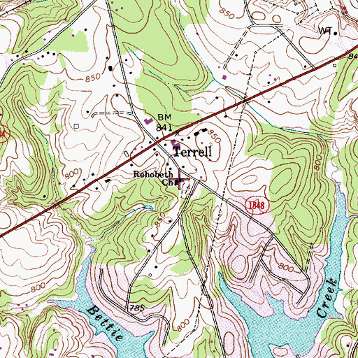 Topographic Map of Rehobeth Church, NC
