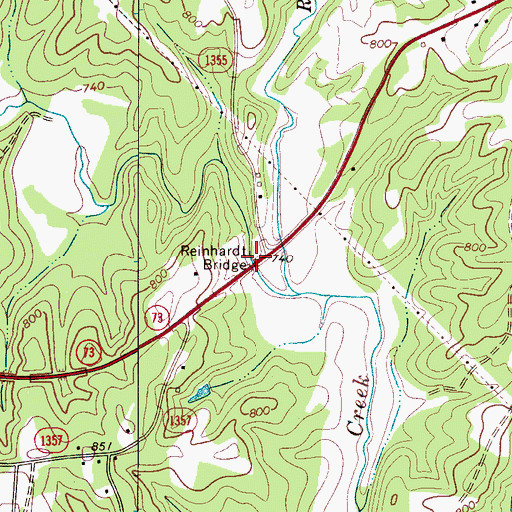 Topographic Map of Reinhardt Bridge, NC