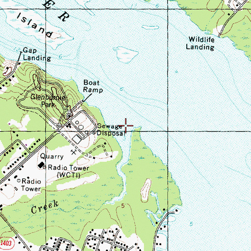 Topographic Map of Rennys Creek, NC