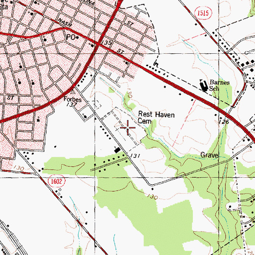 Topographic Map of Rest Haven Cemetery, NC