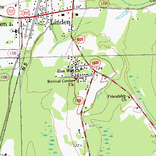 Topographic Map of Revival Center Church, NC