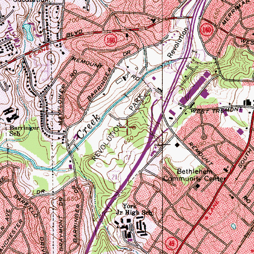Topographic Map of Revolution Park, NC