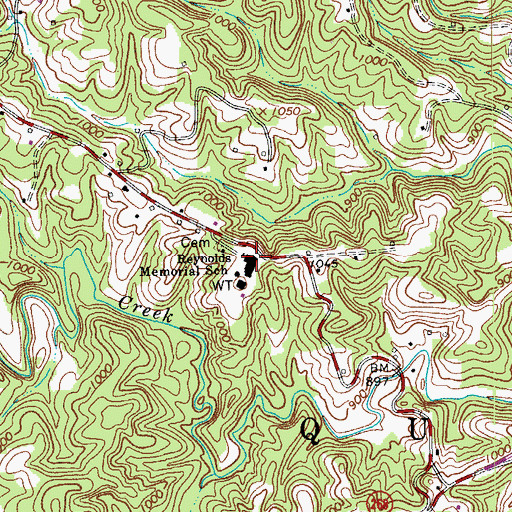 Topographic Map of Reynolds Memorial School, NC