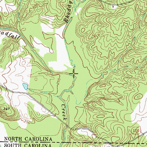 Topographic Map of Rhoddy Creek, NC