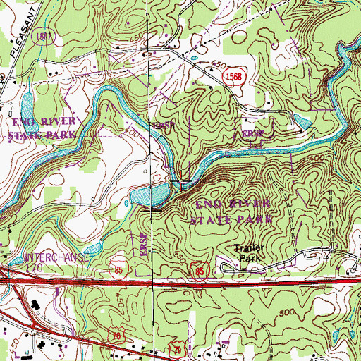 Topographic Map of Rhodes Creek, NC