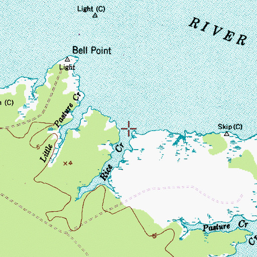 Topographic Map of Rice Creek, NC