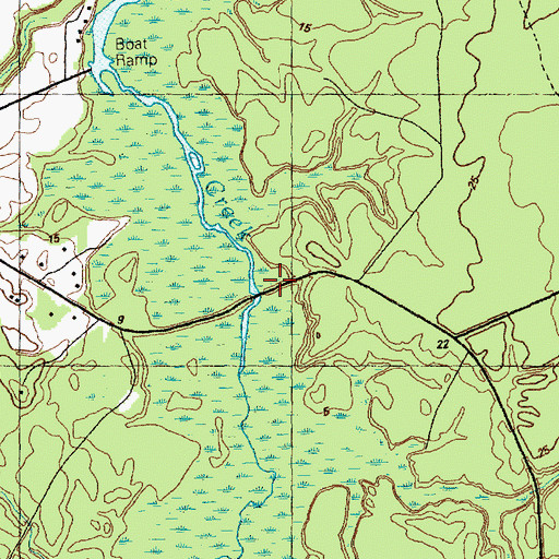 Topographic Map of Rice Creek Bridge, NC