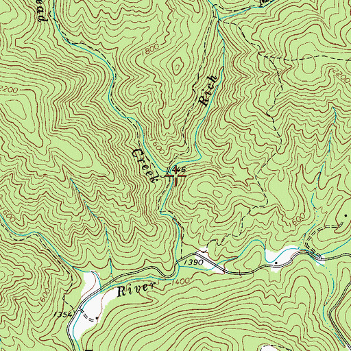 Topographic Map of Rich Mountain Creek, NC