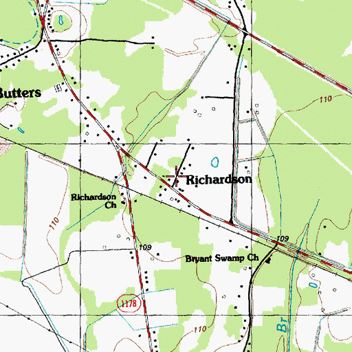 Topographic Map of Richardson, NC