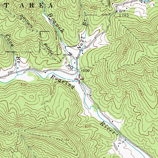 Topographic Map of Richardson Branch, NC