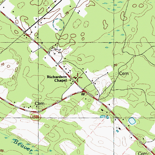 Topographic Map of Richardson Chapel, NC