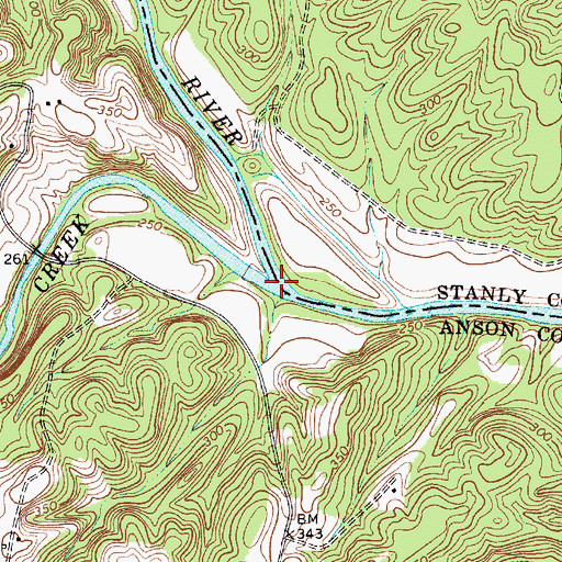 Topographic Map of Richardson Creek, NC