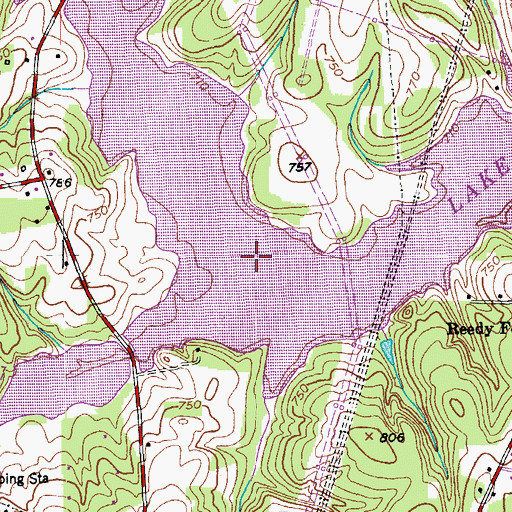 Topographic Map of Richland Creek, NC