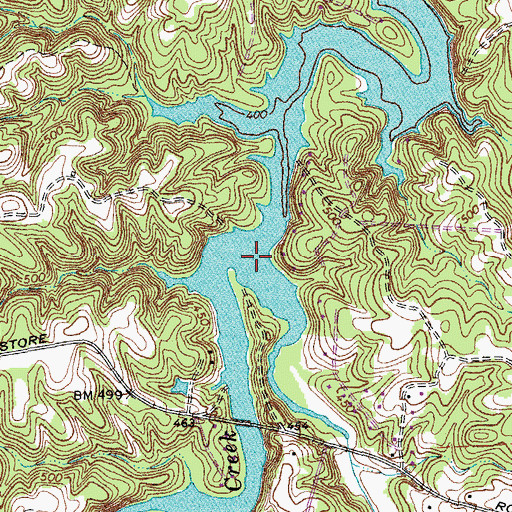 Topographic Map of Richland Creek, NC