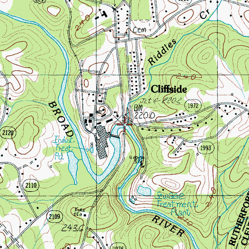 Topographic Map of Riddles Creek, NC