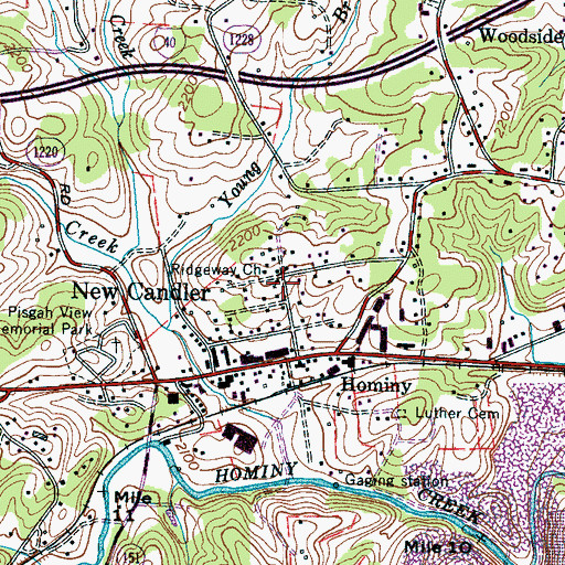 Topographic Map of Ridgeway Church, NC