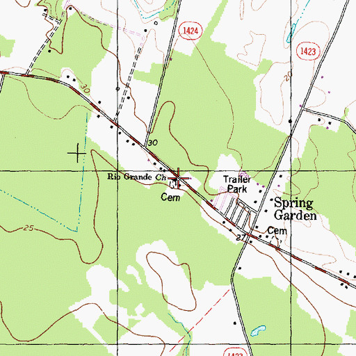 Topographic Map of Rio Grande Church, NC