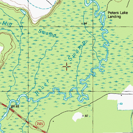 Topographic Map of River Swamp, NC