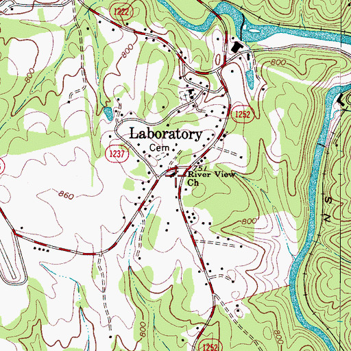 Topographic Map of River View Church, NC