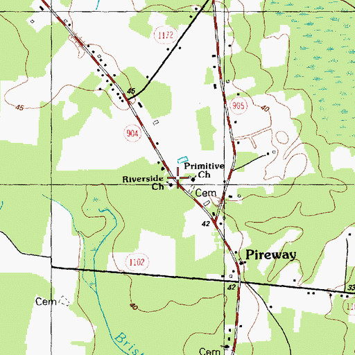 Topographic Map of Riverside Church, NC