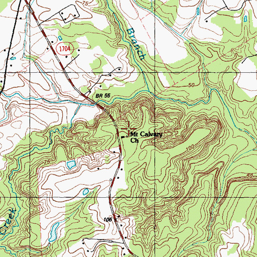 Topographic Map of Riverside Church, NC