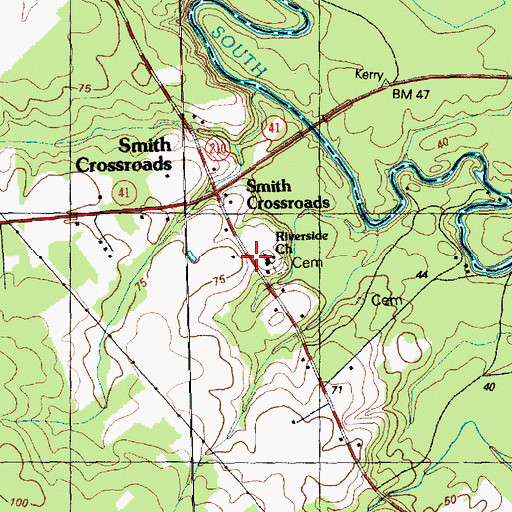 Topographic Map of Riverside Church, NC