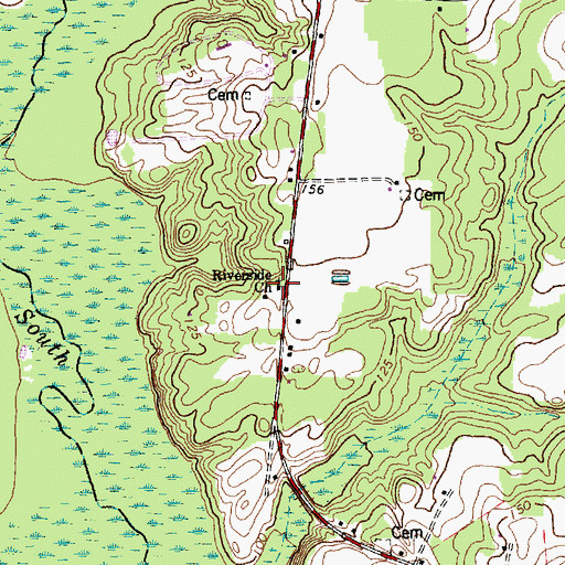 Topographic Map of Riverside Church, NC
