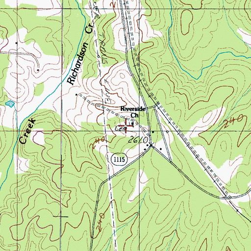 Topographic Map of Riverside Church, NC