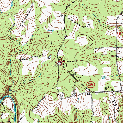 Topographic Map of Riverside Church, NC