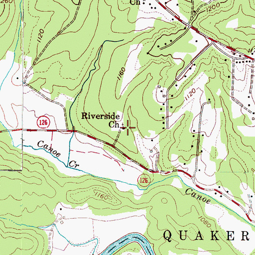 Topographic Map of Riverside Church, NC