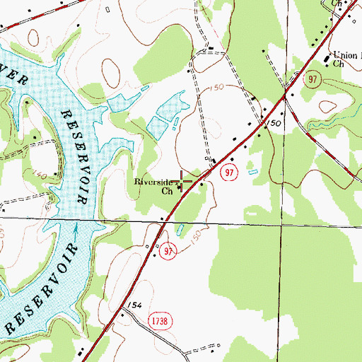 Topographic Map of Riverside Church, NC