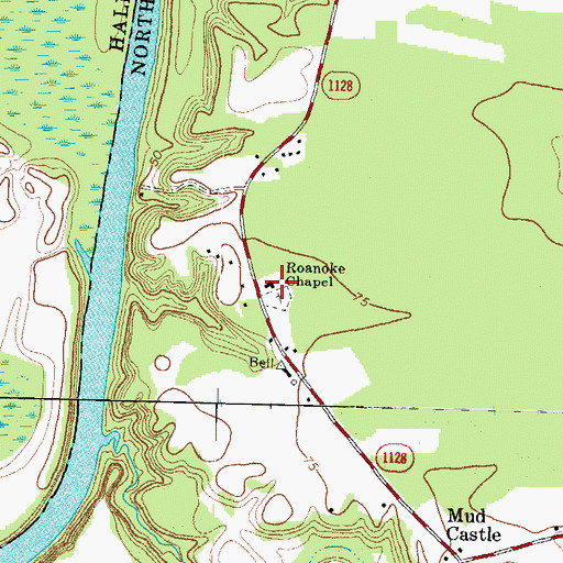 Topographic Map of Roanoke Chapel, NC
