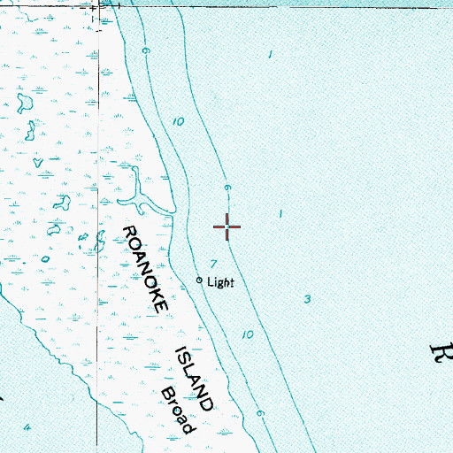 Topographic Map of Roanoke Sound Channel, NC