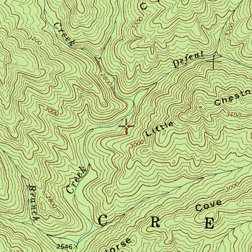 Topographic Map of Roaring Creek, NC