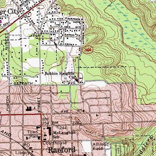 Topographic Map of Robbin Heights Church, NC