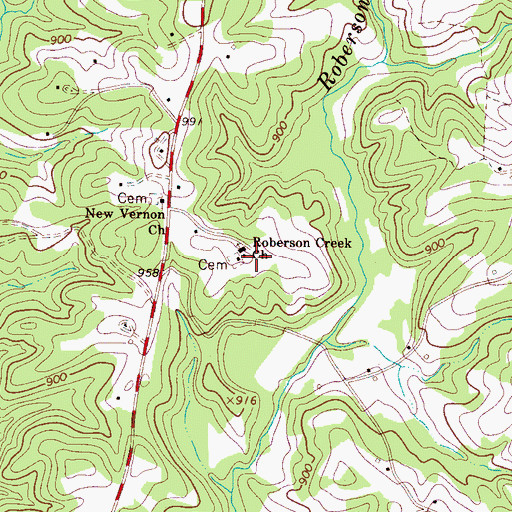 Topographic Map of Roberson Creek Church, NC