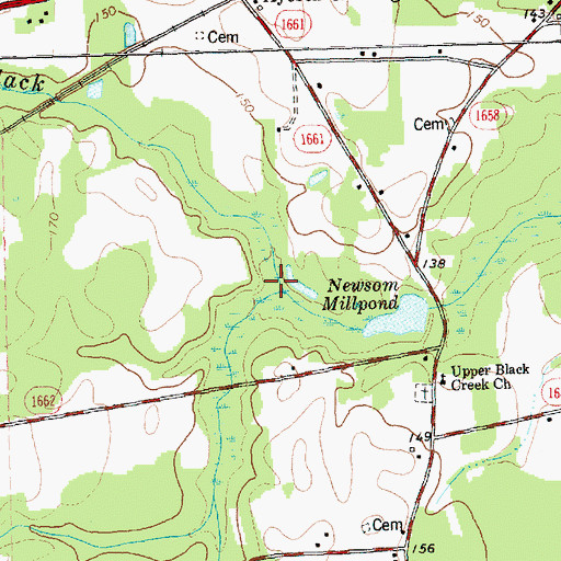 Topographic Map of Robin Swamp, NC