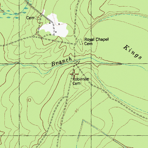 Topographic Map of Robinson Cemetery, NC