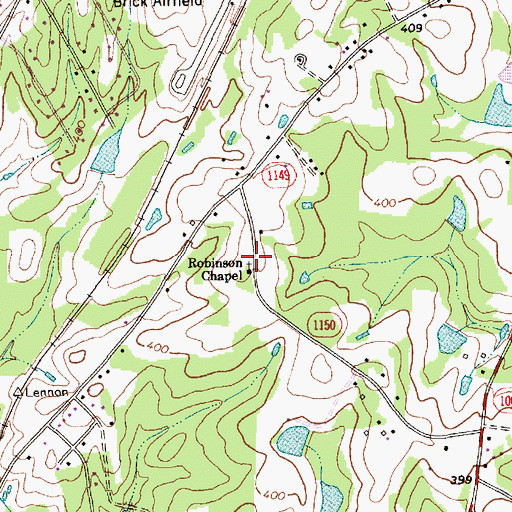 Topographic Map of Robinson Chapel, NC