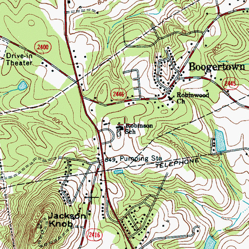 Topographic Map of Robinson School, NC