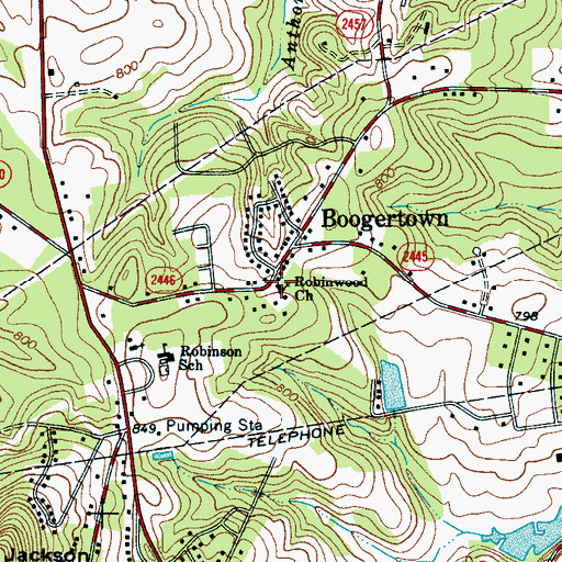 Topographic Map of Robinwood Church, NC