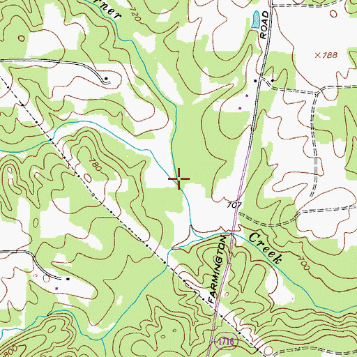 Topographic Map of Roby Creek, NC