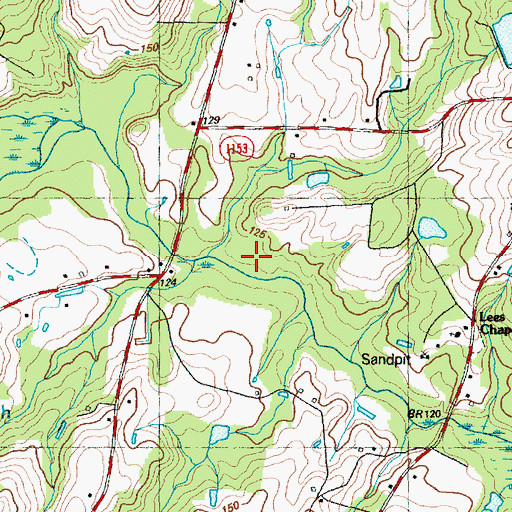 Topographic Map of Rock Branch, NC