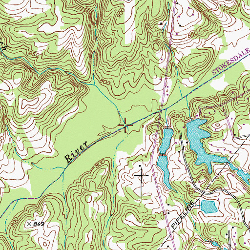 Topographic Map of Rock Branch, NC