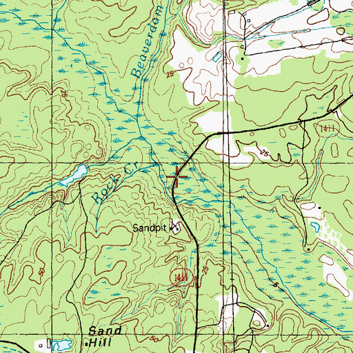 Topographic Map of Rock Creek, NC