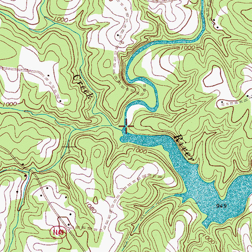 Topographic Map of Rock Creek, NC