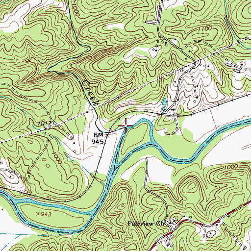 Topographic Map of Rock Creek, NC